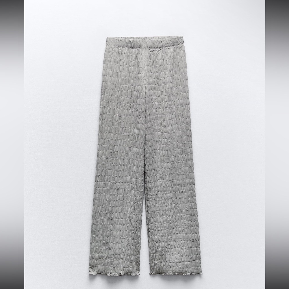 High waisted gray pants